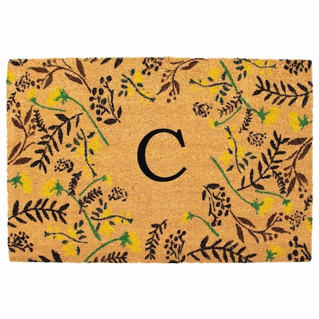 Calloway Mills Monogram Door Mat, Black, Yellow, Green, Natural, 24 in W x 36 in L 105082436C